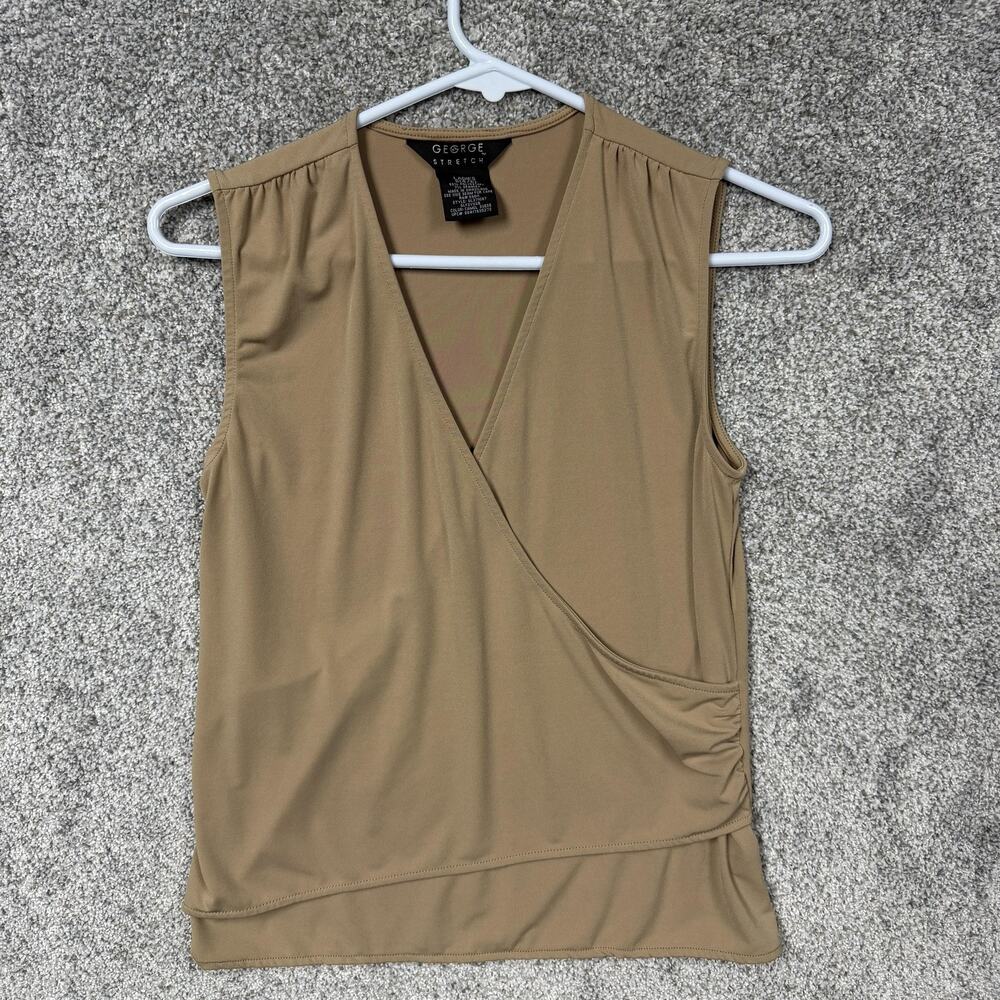 George Sleeveless Wrap Top S Camel Layering Business Casual Minimalist Capsule